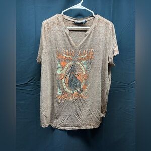 Joei & I Brown V-Neck Barrel Racing T-Shirt Sz 1x (12aj)